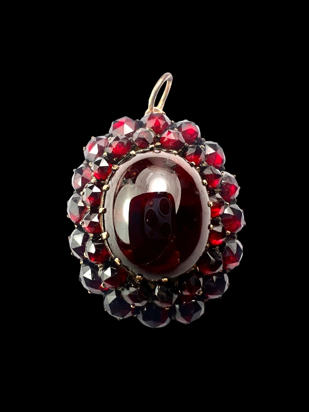 Large Victorian Garnet Cluster Pendant View VII