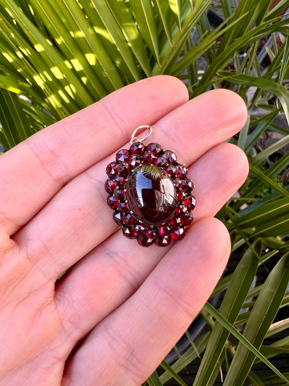 Large Victorian Garnet Cluster Pendant View VIII