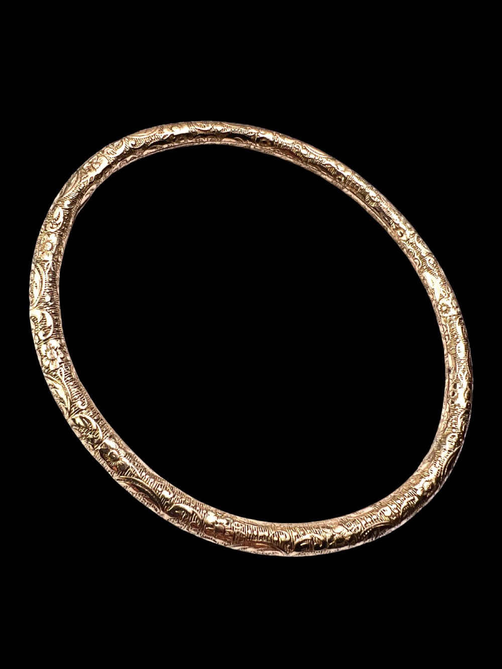 Victorian Engraved Rolled Gold Slave Bangle View II