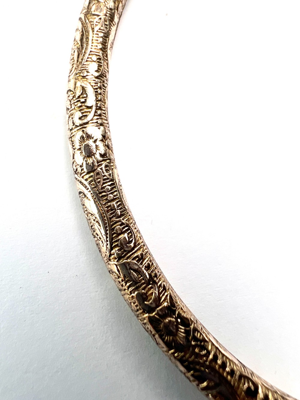 Victorian Engraved Rolled Gold Slave Bangle View IV