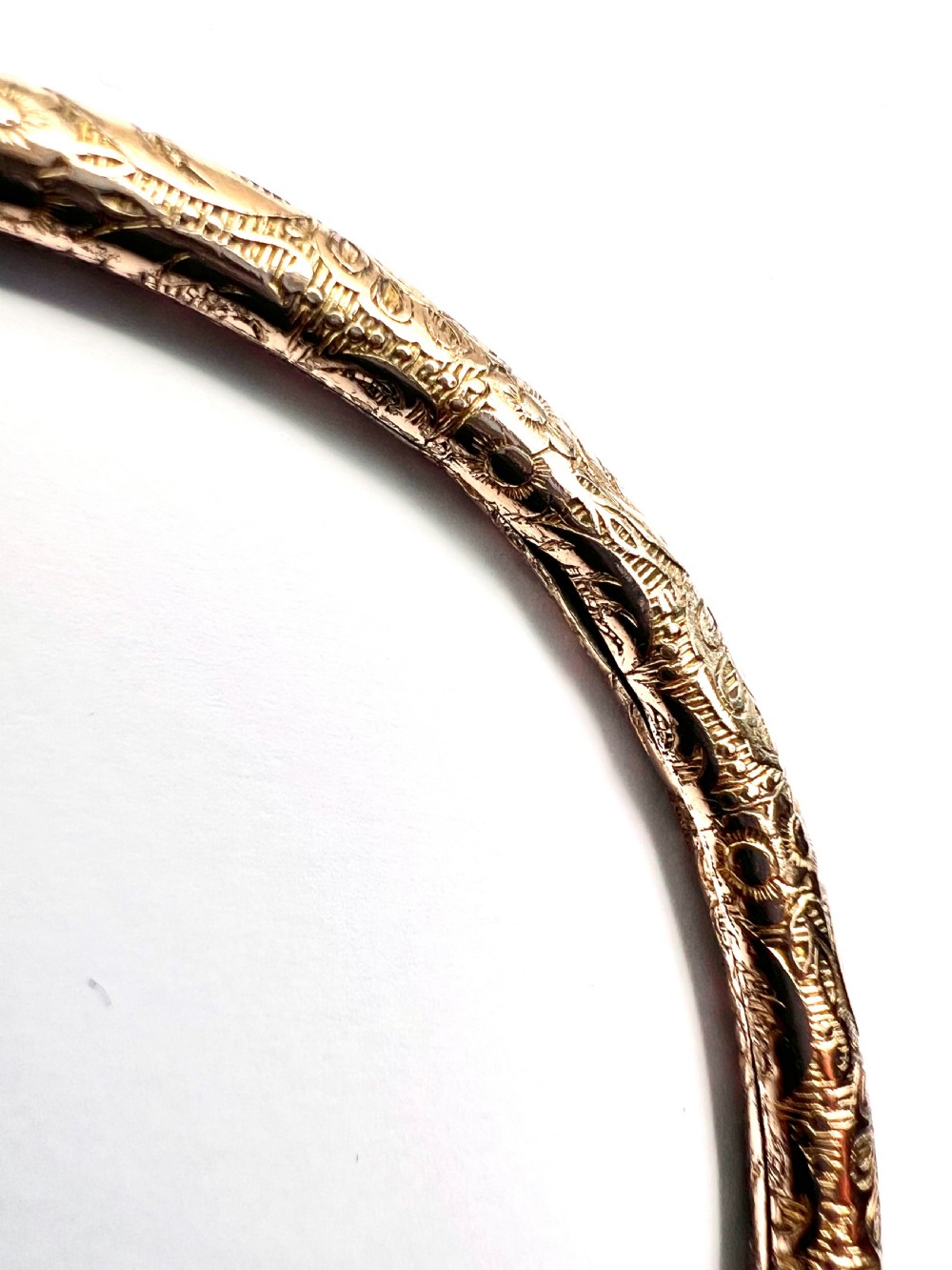 Victorian Engraved Rolled Gold Slave Bangle View VI