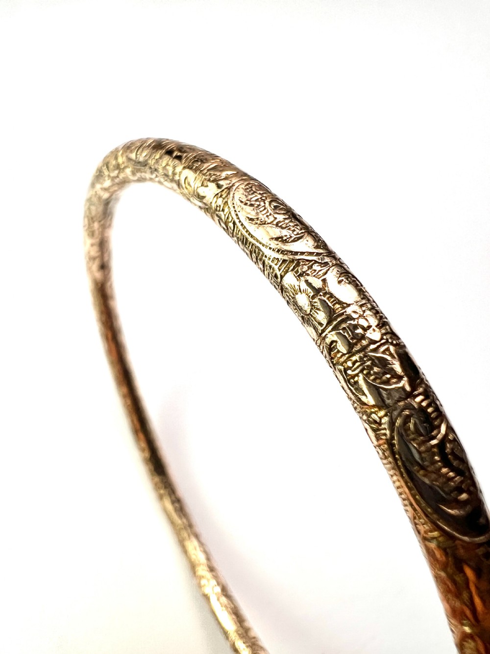Victorian Engraved Rolled Gold Slave Bangle View VII