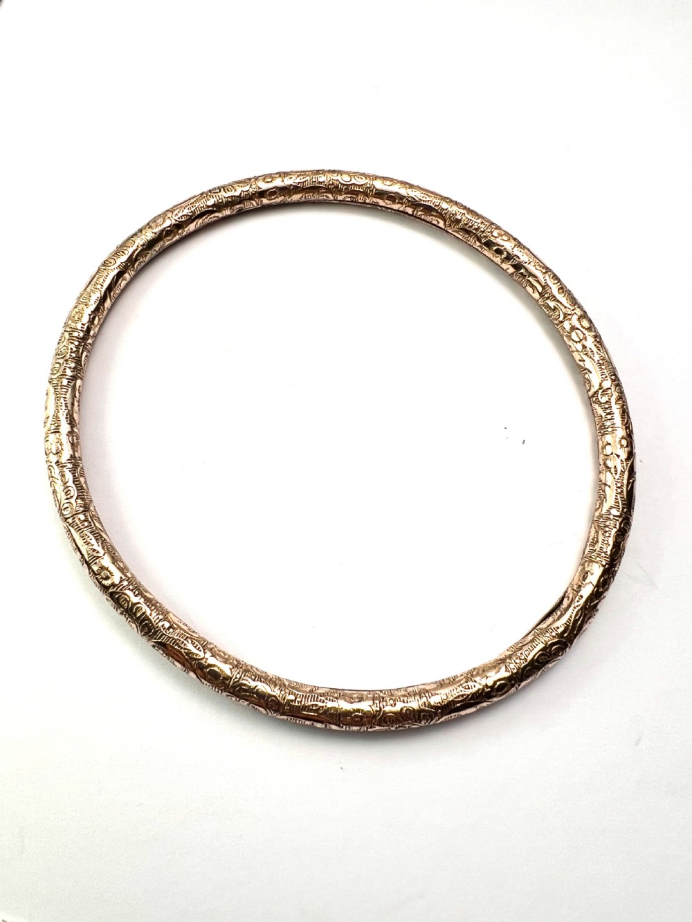 Victorian Engraved Rolled Gold Slave Bangle View VIII