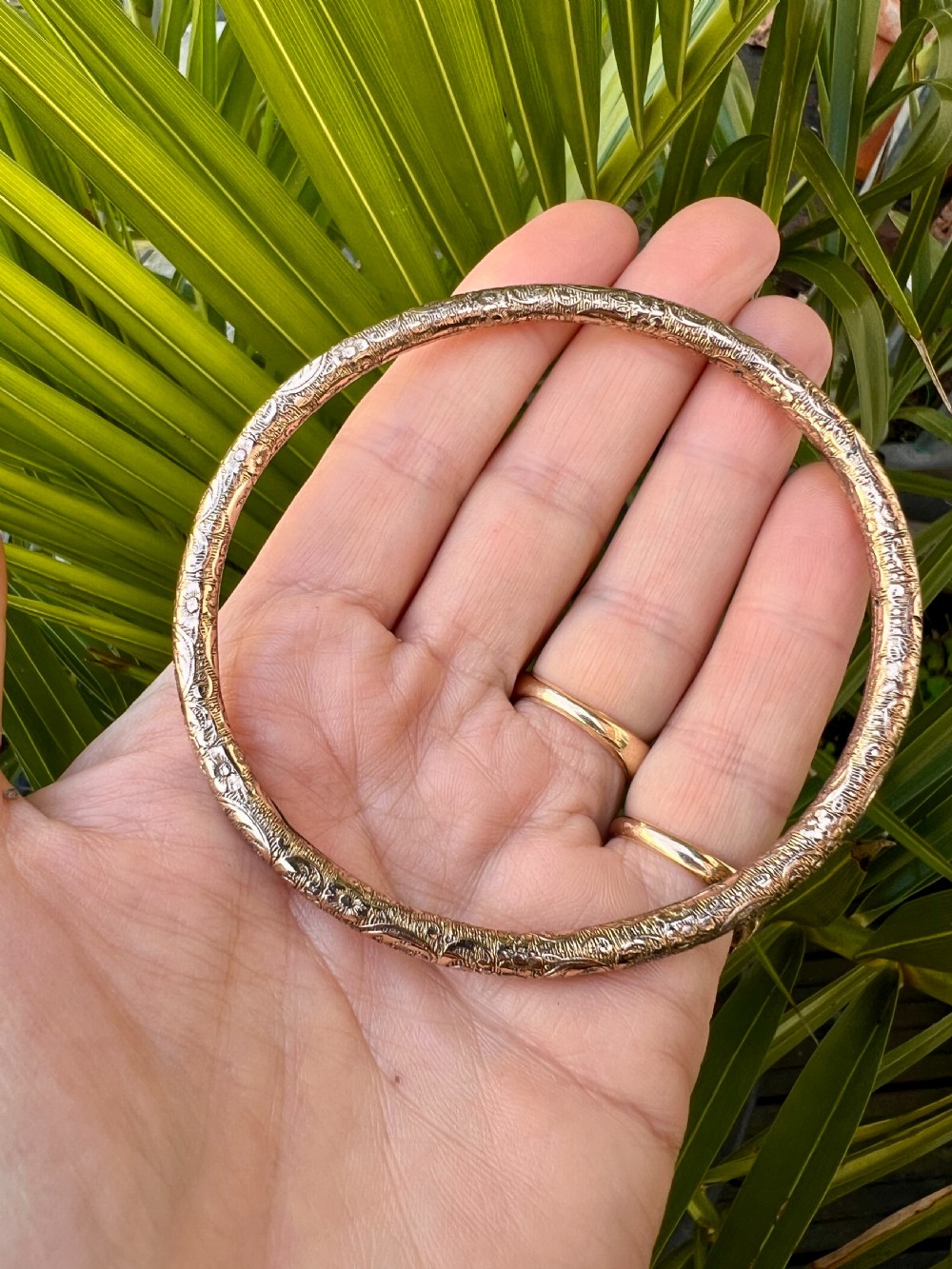 Victorian Engraved Rolled Gold Slave Bangle View XI