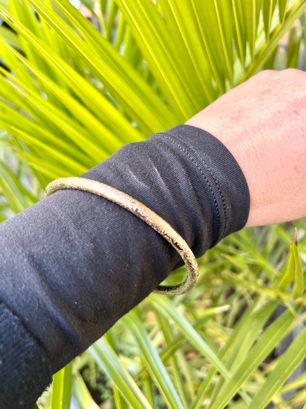 Victorian Engraved Rolled Gold Slave Bangle View XII