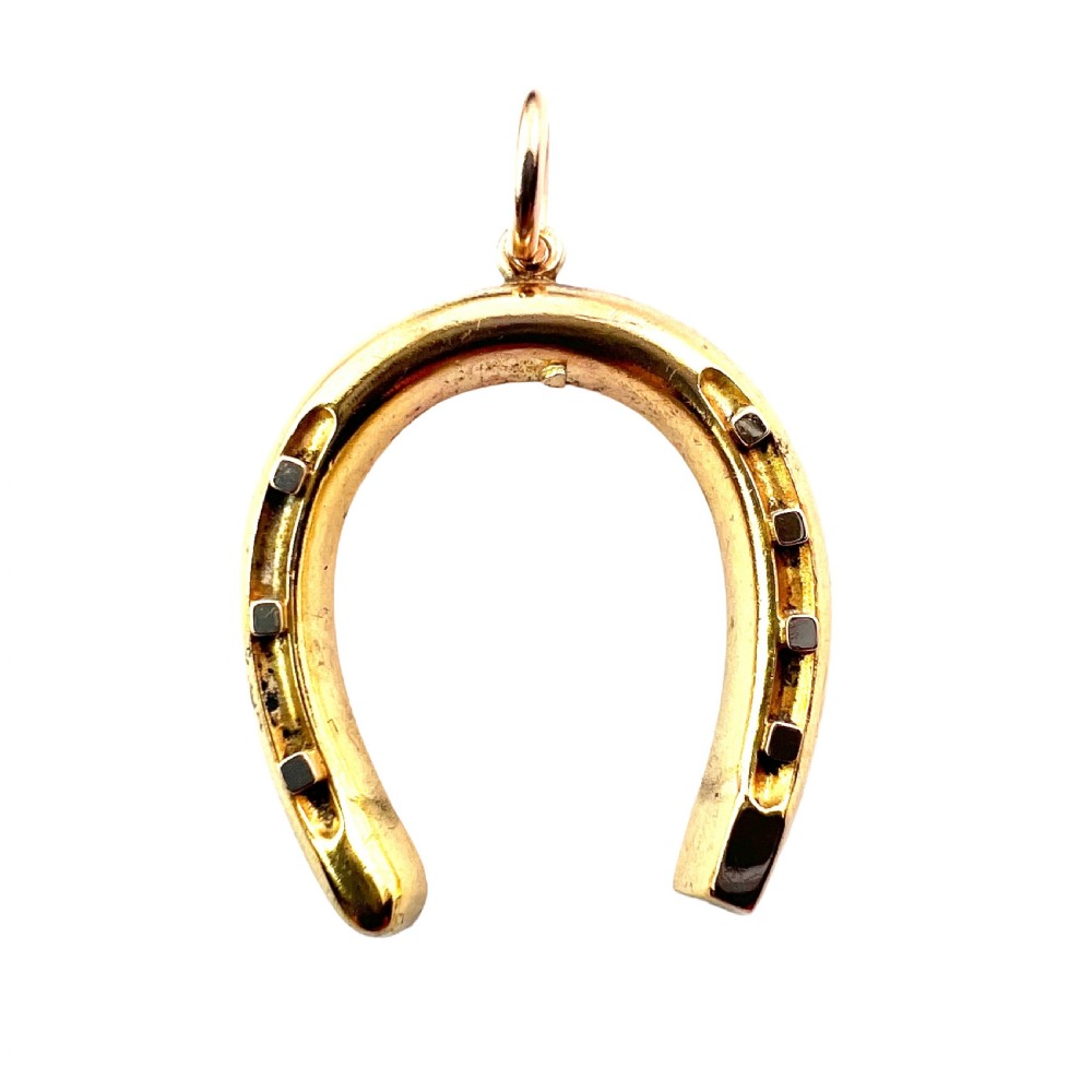 Large Antique Vintage 9CT Gold Horseshoe Pendant
