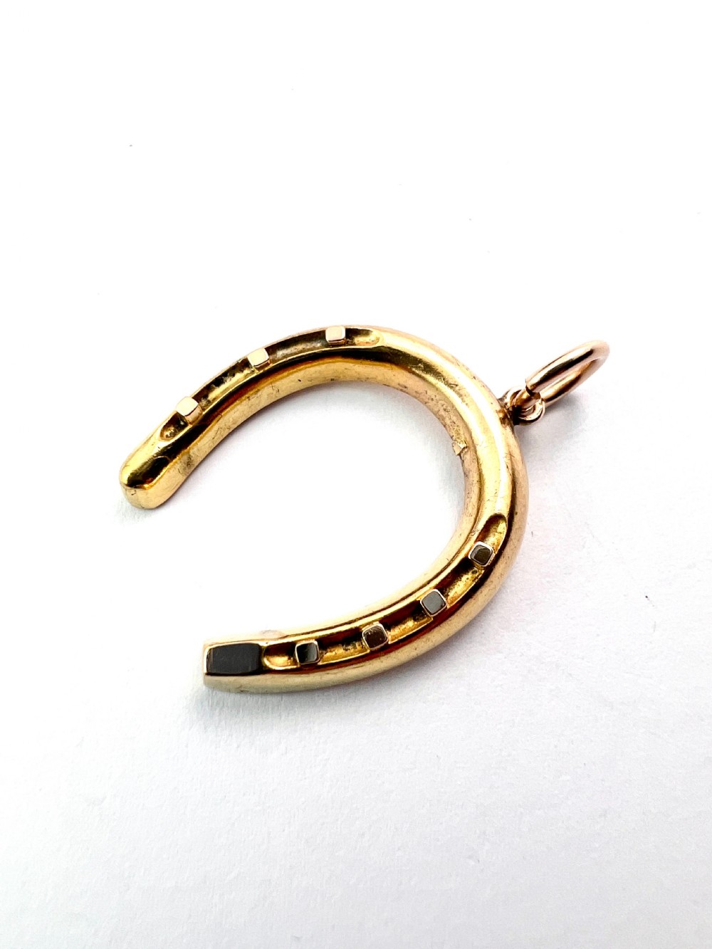 Large Antique Vintage 9CT Gold Horseshoe Pendant View III