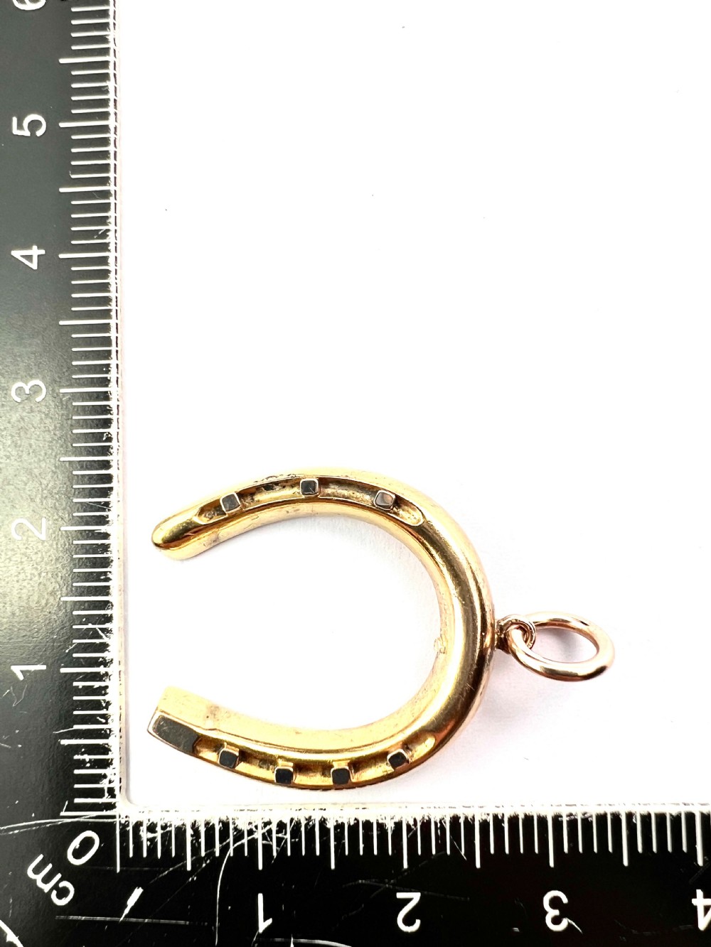 Large Antique Vintage 9CT Gold Horseshoe Pendant View V