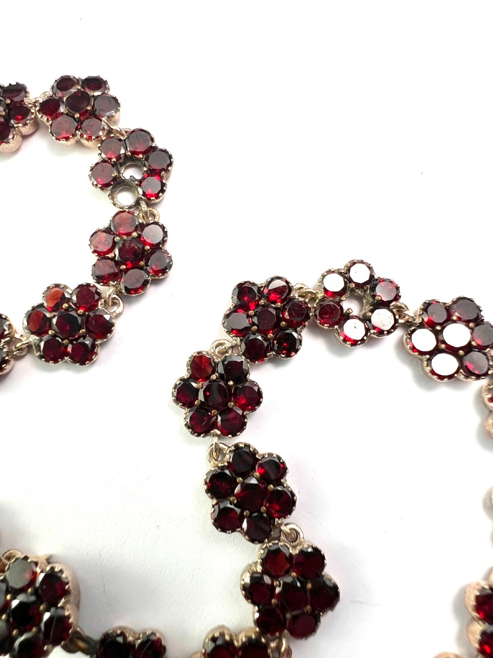 Antique 19th Century French Garnet Cluster Chandelier Necklace View III