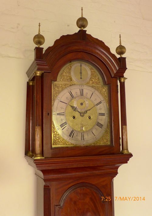 fig 1. 18th Cent Mahogany London Longcase Clock