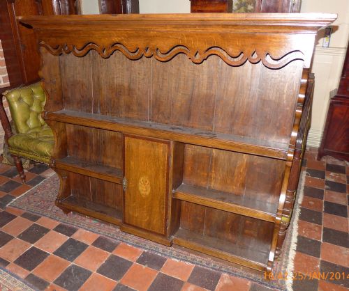 19th Cent Oak Plate Rack