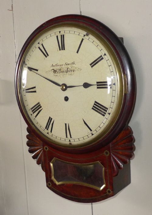 Regency Period 12 Inch Convex Fusee Dial Clock