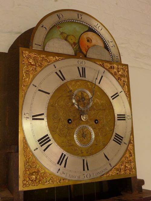 fig 2. 18th Cent Mahogany Moondial Longcase Clock