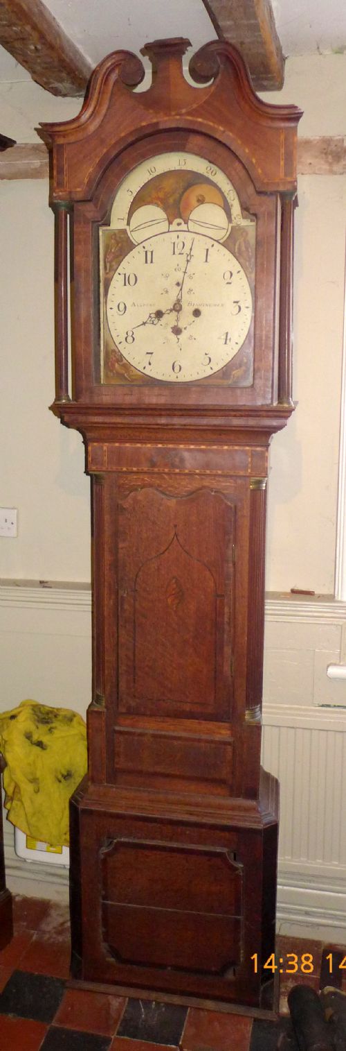 fig 1. 19th Cent Moon Dial Long case Clock for Restoration