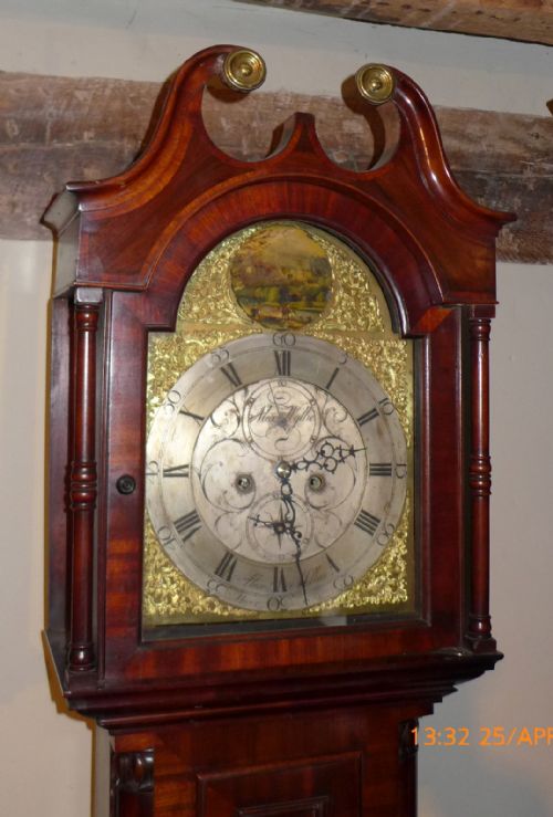 Early 19th Cent Mahogany Scottish Long Case Grandfather Clock