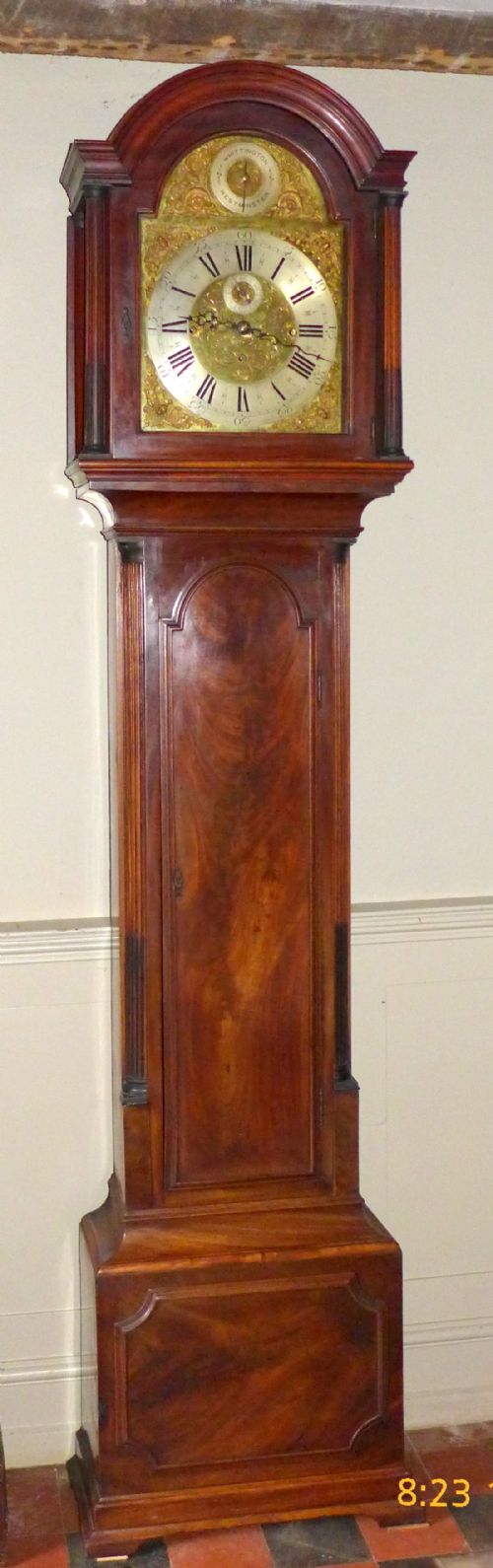 18th/19th Cent Musical 3 Train Mahogany Long Case Grandfather Clock