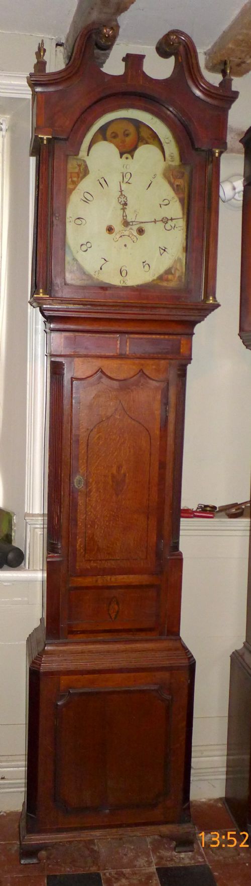 Early 19th Cent Moon Dial Longcase Clock