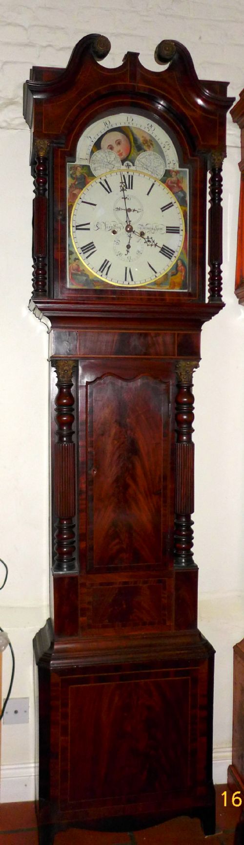 Superb 19th Cent Moon Dial Longcase Clock
