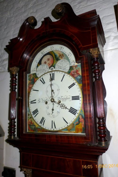fig 1. Superb 19th Cent Moon Dial Longcase Clock