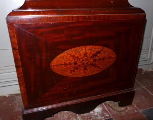 fig 1. Early 19th Cent Mahogany Moon Dial Long Case Clock