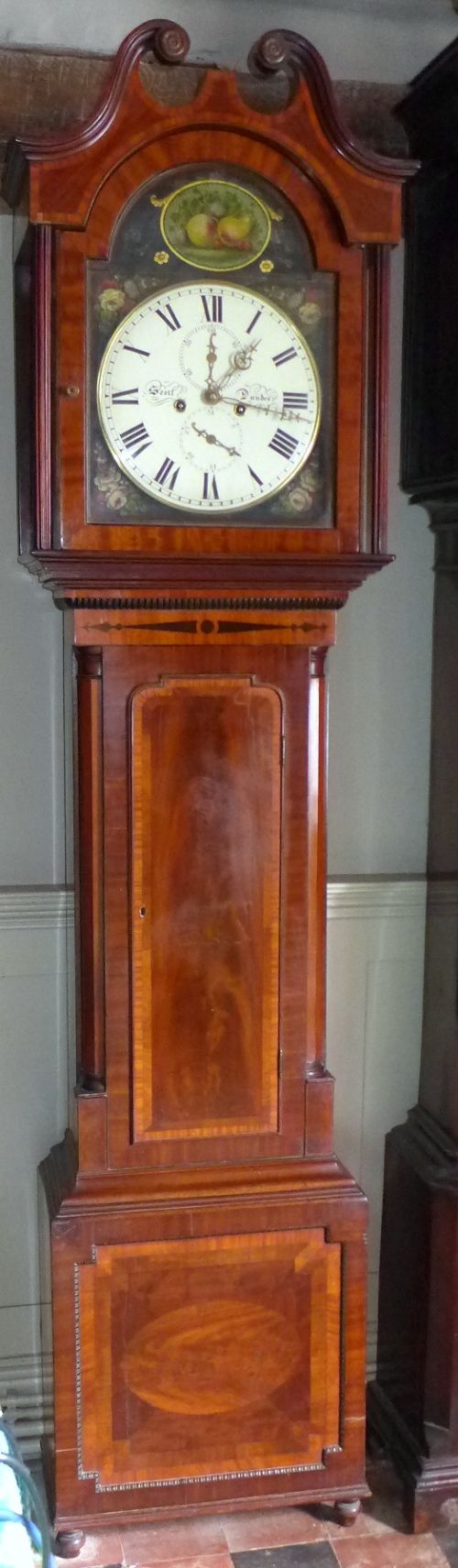 19th Cent Scottish Mahogany 8 Day Longcase Clock