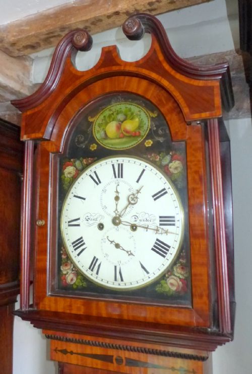 fig 1. 19th Cent Scottish Mahogany 8 Day Longcase Clock