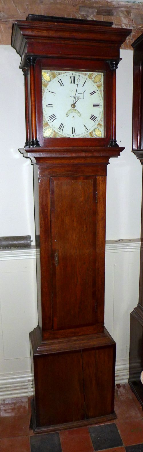 Geo III Oak Cottage Longcase Clock