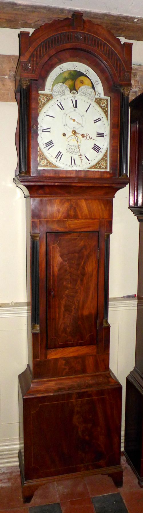 Early 19th Cent 8 Day Mahogany Moon Dial Longcase Clock