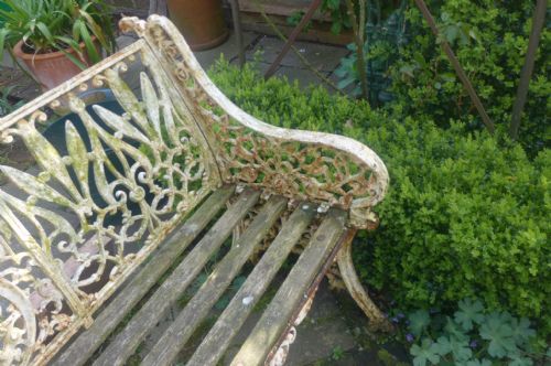 fig 1. Antique Cast Iron Garden Bench/Seat