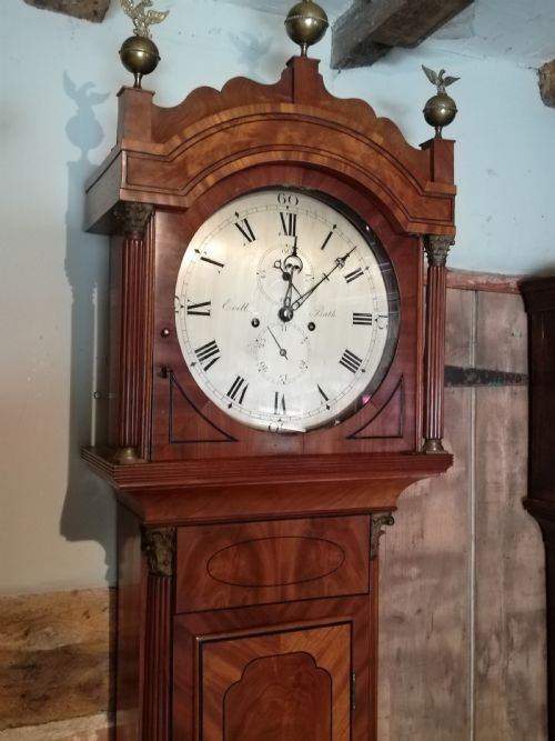 fig 1. Superb Early 19th Cent Mahogany Long Case Longcase Grandfather Clock
