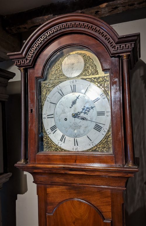 fig 1. Late 18th Cent Mahogany 8 Day longcase Long Case Grandfather Clock