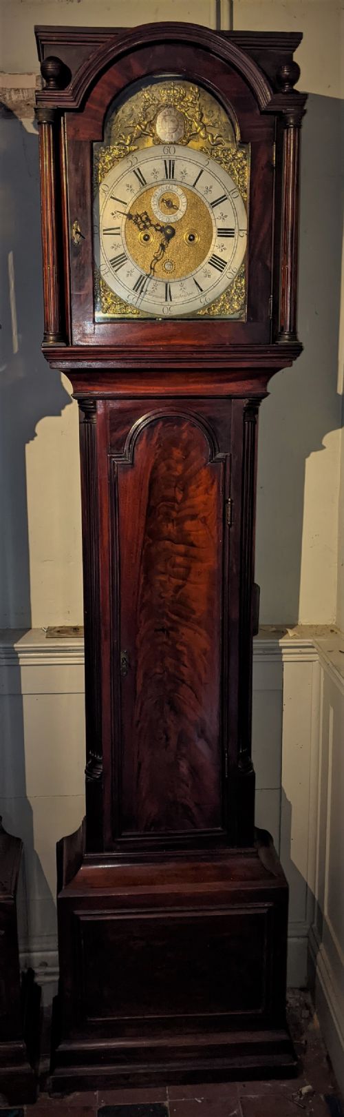 18th Cent Mahogany 8 Day Long Case Longcase Grandfather Clock