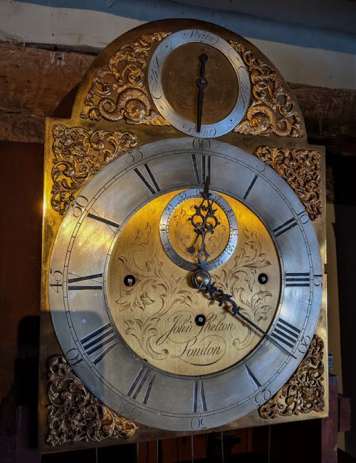 fig 1. Geo III Mahogany Musical Long Case Longcase Grandfather Clock