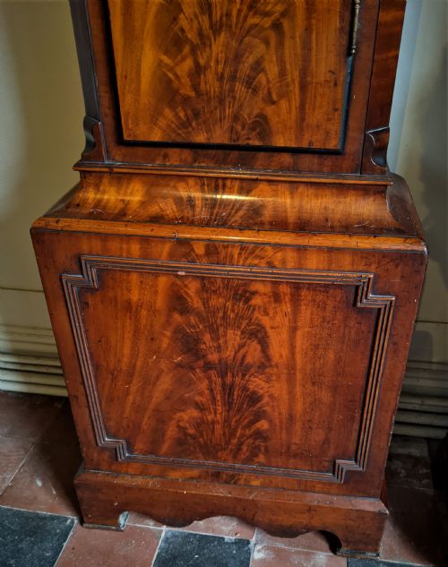 fig 2. Geo III Mahogany Musical Long Case Longcase Grandfather Clock