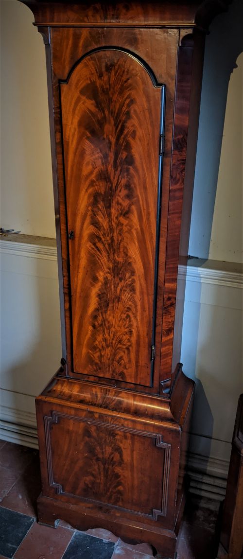 fig 3. Geo III Mahogany Musical Long Case Longcase Grandfather Clock