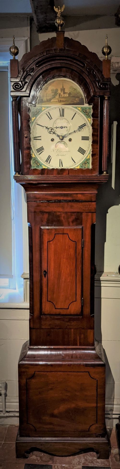 19th Cent Mahogany 8 Day Long Case Clock