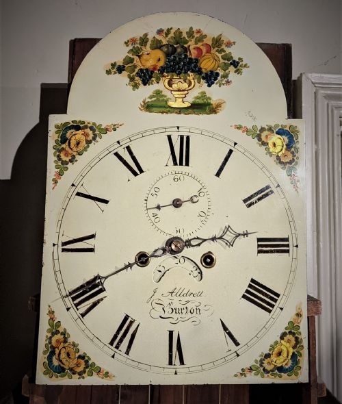 fig 1. 19th Cent Oak 8 Day Long case Longcase Grandfather Clock