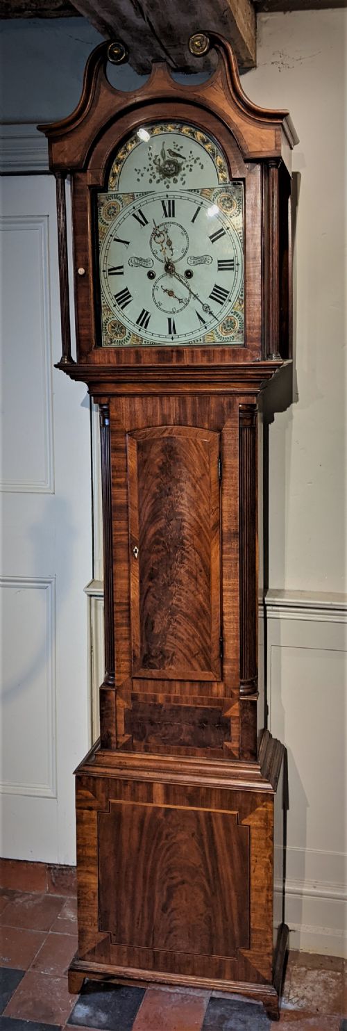 Early 19th Cent Mahogany Scottish 8 Day Long Case Longcase Grandfather Clock