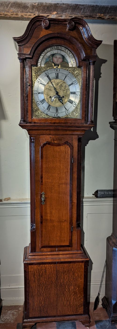 18th Cent 8 Day Moon Dial Long Case Longcase Grandfather Clock