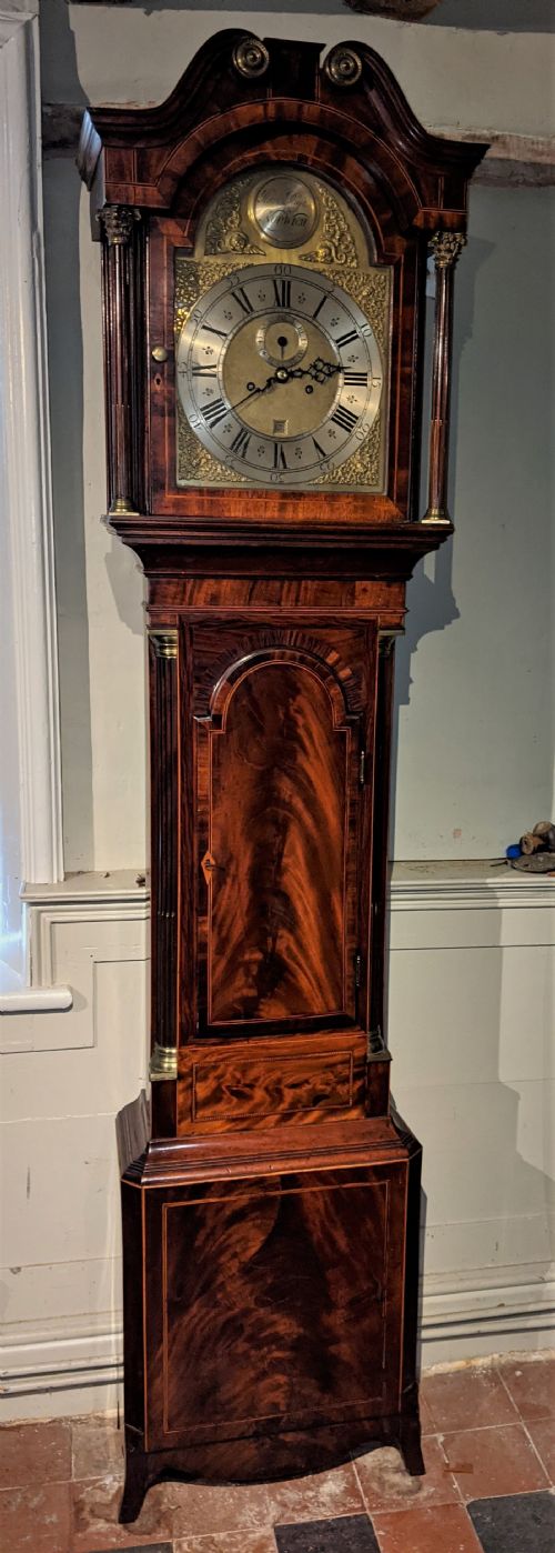 Late 18th Cent Mahogany 8 Day Longcase Long Case Grandfather Clock