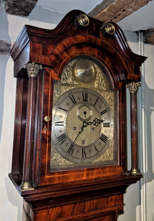 fig 1. Late 18th Cent Mahogany 8 Day Longcase Long Case Grandfather Clock