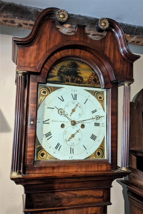 fig 1. Early 19th Cent Scottish Long Case Longcase Grandfather Clock