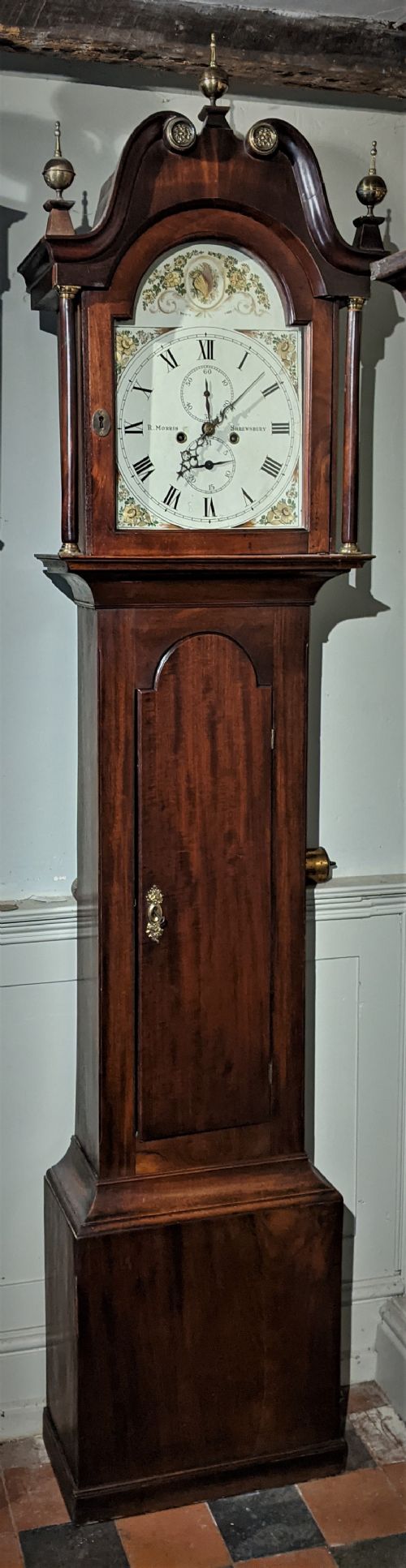 19th Cent Mahogany Longcase Clock