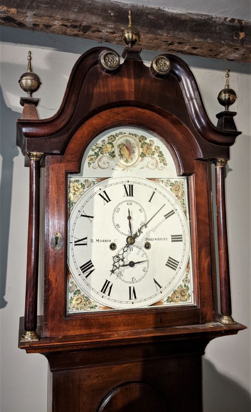 fig 1. 19th Cent Mahogany Longcase Clock