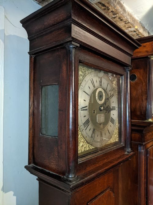 fig 1. Early 18th Cent Oak Longcase Long Case Grandfather Clock