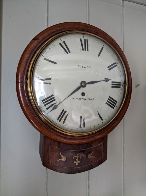 Regency Mahogany Convex Fusee Dial Clock