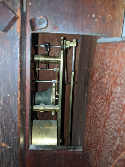 fig 1. Regency Mahogany Convex Fusee Dial Clock