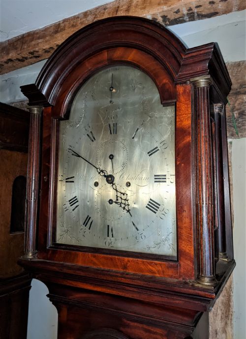 fig 1. Geo III Mahogany Longcase Long Case Grandfather Clock