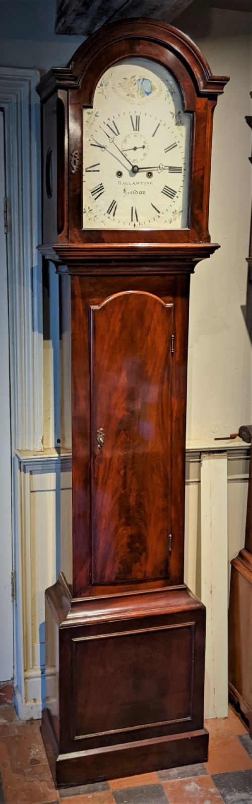 19th Cent Mahogany London Longcase Grandfather Clock
