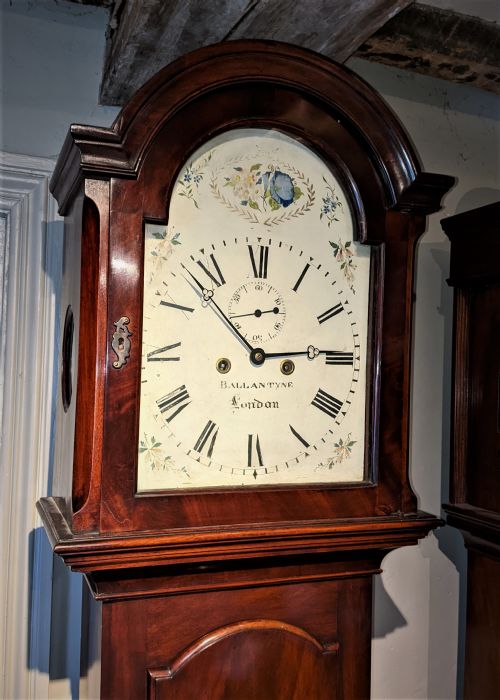fig 1. 19th Cent Mahogany London Longcase Grandfather Clock